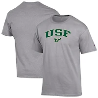 Men's Champion  Heather Gray South Florida Bulls Arch Over Logo T-Shirt