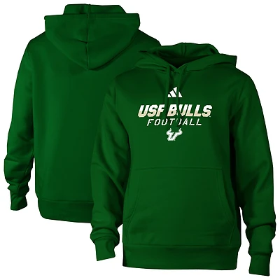 Sweat à capuche en polaire vert adidas South Florida Bulls pour homme