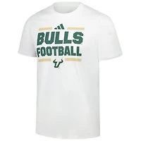 T-shirt de football adidas blanc pour homme des South Florida Bulls