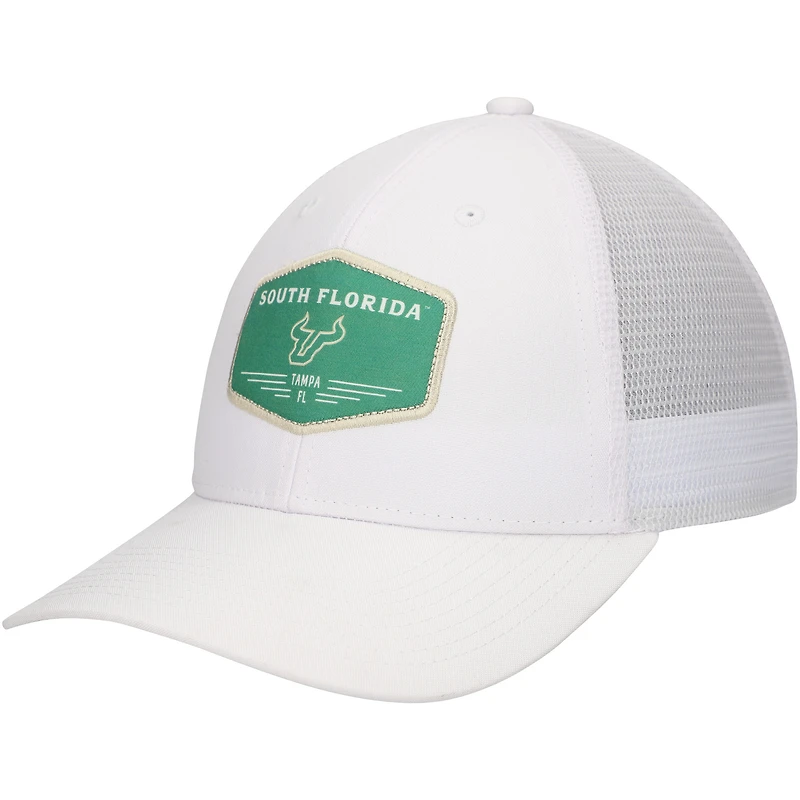 Casquette réglable Ahead White South Florida Bulls Brant Trucker pour hommes