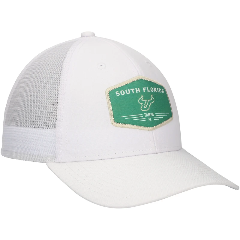 Casquette réglable Ahead White South Florida Bulls Brant Trucker pour hommes