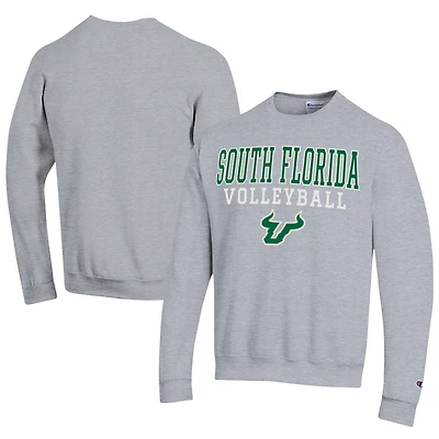 Sweat-shirt à capuche Champion gris pour homme, motif logo superposé, volley-ball, Eco Powerblend, des South Florida Bulls