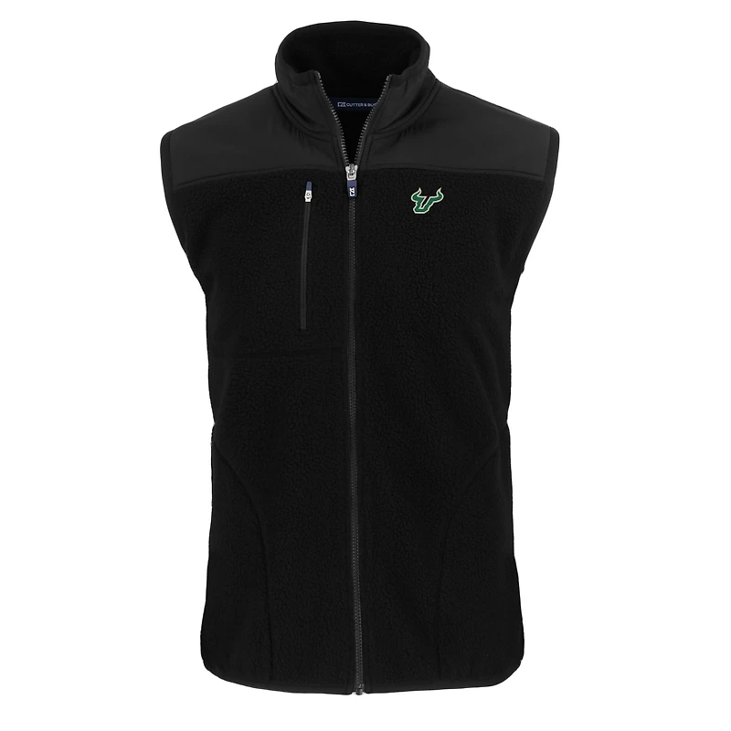 Gilet zippé en polaire Sherpa Cascade Eco pour homme, noir, Cutter & Buck, South Florida Bulls