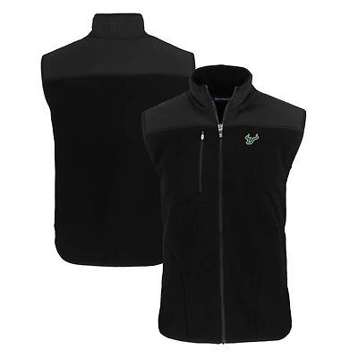 Gilet zippé en polaire Sherpa Cascade Eco pour homme, noir, Cutter & Buck, South Florida Bulls