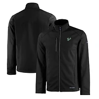 Veste zippée intégrale recyclée Evoke Eco Softshell pour homme, noire, des South Florida Bulls, Cutter & Buck