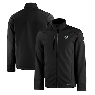 Veste zippée intégrale recyclée Evoke Eco Softshell pour homme, noire, des South Florida Bulls, Cutter & Buck