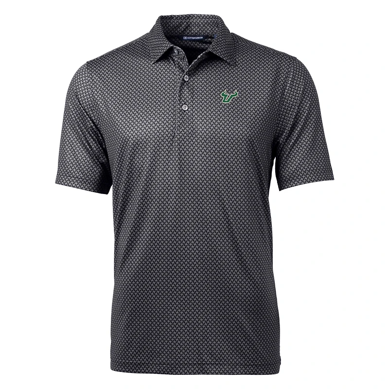 Polo noir à imprimé bannière Pike pour homme, Cutter & Buck, South Florida Bulls