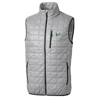 Gilet matelassé Rainier PrimaLoft Eco à fermeture éclair intégrale pour homme, gris, des South Florida Bulls, de taille grande et