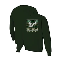 Men's  Green South Florida Bulls Holiday Fleece Crewneck Sweatshirt