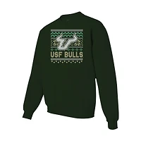 Sweat-shirt à col rond en polaire vert South Florida Bulls pour homme