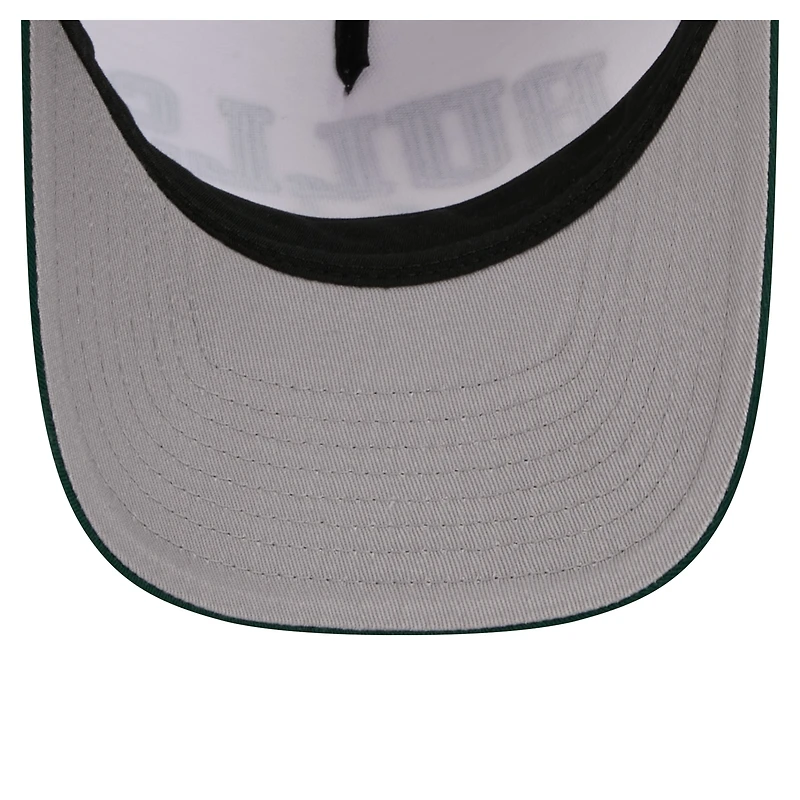 Men's New Era White/Green South Florida Bulls Arch Two-Tone Rope 9FORTY A-Frame M-Crown Adjustable Hat