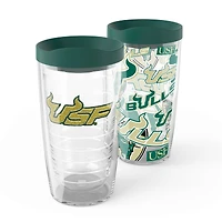 Tervis South Florida Bulls, paquet de 2, 16 oz. Ensemble de gobelets concurrents et emblèmes