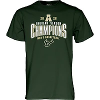 Unisex Blue 84 Green South Florida Bulls 2026 American Conference Men's Basketball Regular Season Champions Locker Room T-Shirt