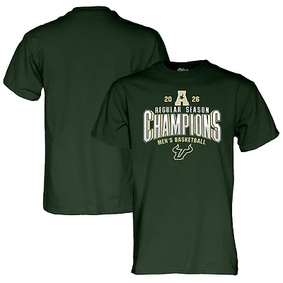 Unisex Blue 84 Green South Florida Bulls 2026 American Conference Men's Basketball Regular Season Champions Locker Room T-Shirt