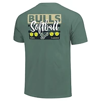 T-shirt unisexe, vert, sud de la Floride, Bulls, Gritty Softball Bats, couleurs confortables