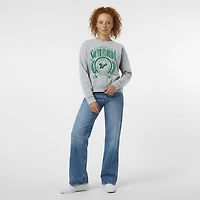 Women's Champion  Heather Gray South Florida Bulls Academic Crest Powerblend Crewneck Sweatshirt