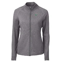 Women's Cutter & Buck  Heather Black South Florida Bulls Adapt Eco Knit Recycled Full-Zip Jacket