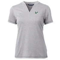 Women's Cutter & Buck Heather Gray South Florida Bulls Forge Blade V-Neck Top