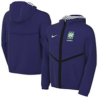 Veste à capuche zippée intégrale Nike violette pour enfant, modèle Anthem 2026 de l'équipe nationale Corée du Sud