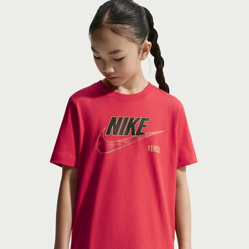 T-shirt Nike Futura rouge pour jeunes de l'équipe nationale Corée du Sud