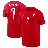 T-shirt Nike Youth Son Heung-Min rouge avec nom et numéro de l'équipe nationale Corée du Sud