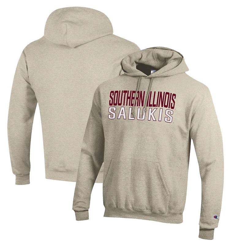 Sweat à capuche Champion Heathered Oatmeal Southern Illinois Salukis Eco Powerblend pour homme