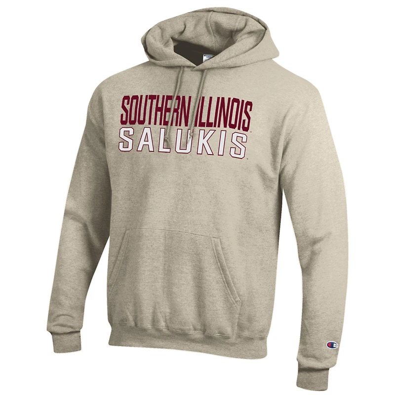 Sweat à capuche Champion Heathered Oatmeal Southern Illinois Salukis Eco Powerblend pour homme
