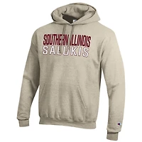 Sweat à capuche Champion Heathered Oatmeal Southern Illinois Salukis Eco Powerblend pour homme
