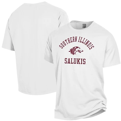 Men's ComfortWash White Southern Illinois Salukis Arch Logo Garment Dyed T-Shirt