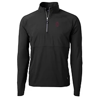 Pull-over hybride recyclé à fermeture éclair quart de tour pour homme, motif Salukis du sud l'Illinois, Cutter & Buck, noir, Adapt Eco Knit
