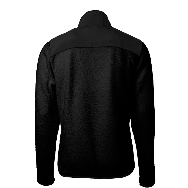 Men's Cutter & Buck Black Southern Illinois Salukis Big Tall Cascade Eco Sherpa Fleece Full-Zip Jacket