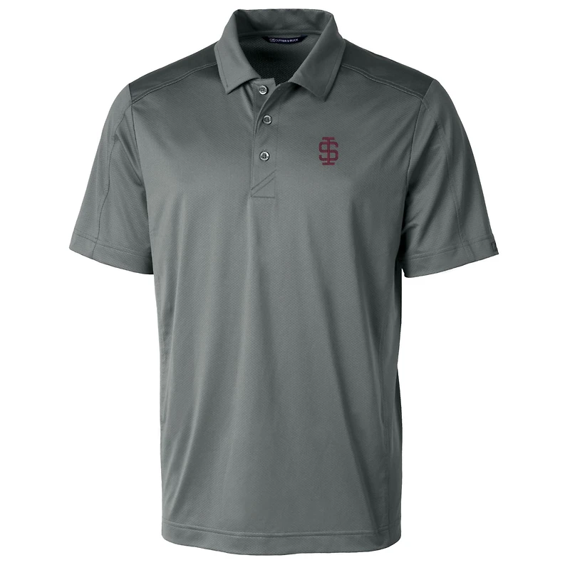 Men's Cutter & Buck Steel Southern Illinois Salukis Team Logo Big Tall Prospect Textured Stretch Polo