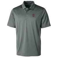 Men's Cutter & Buck Steel Southern Illinois Salukis Team Logo Big Tall Prospect Textured Stretch Polo