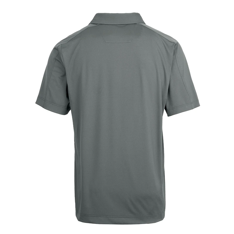 Men's Cutter & Buck Steel Southern Illinois Salukis Team Logo Big Tall Prospect Textured Stretch Polo