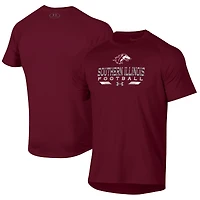 Men's Under Armour Maroon Southern Illinois Salukis Football Tech T-Shirt