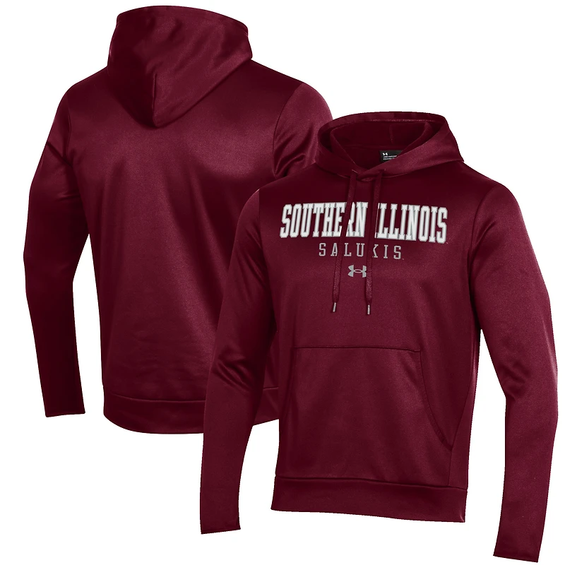 Sweat à capuche en polaire Performance Under Armour pour homme, couleur marron, avec inscription « Southern Illinois Salukis »