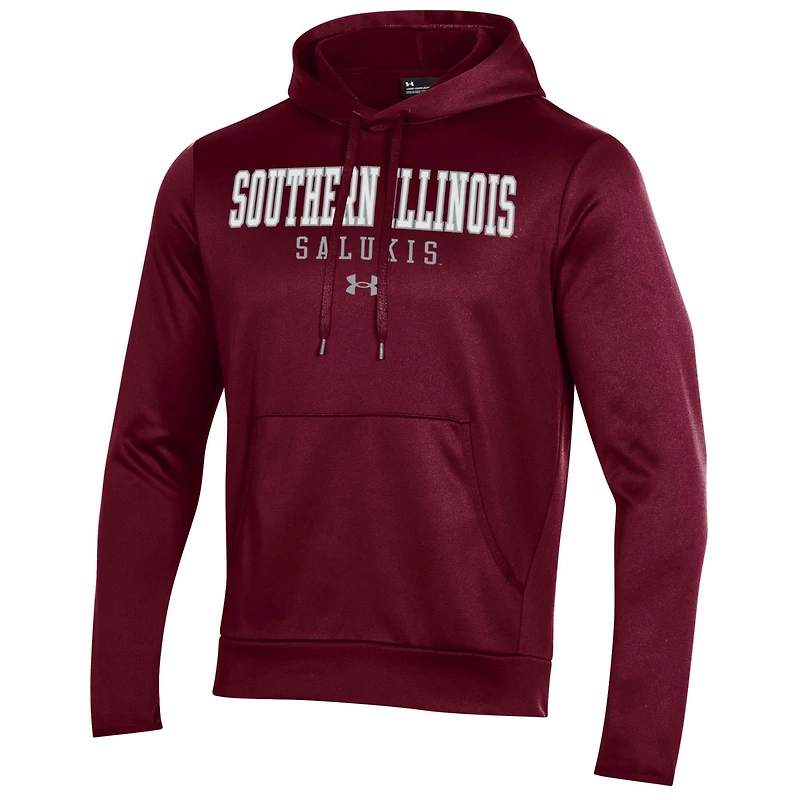 Sweat à capuche en polaire Performance Under Armour pour homme, couleur marron, avec inscription « Southern Illinois Salukis »