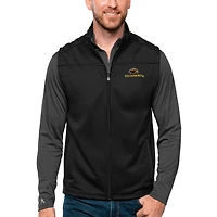Men's Antigua Black Southern Miss Golden Eagles Links Full-Zip Golf Vest
