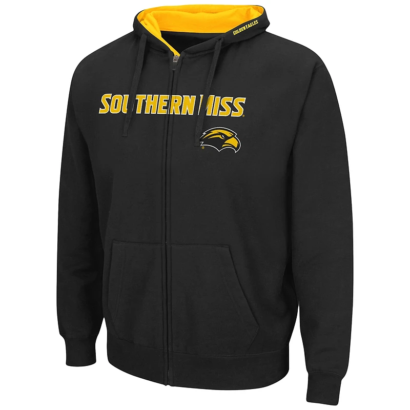 Sweat à capuche entièrement zippé Colosseum Southern Miss Golden Eagles Arch & Logo 3.0 pour homme