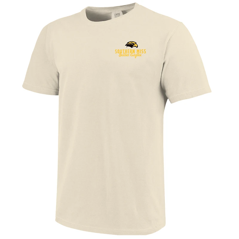 T-shirt crème pour homme avec motif mascotte des Golden Eagles de Southern Miss