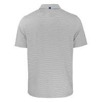 Polo recyclé extensible à double rayure Forge Eco pour homme, gris/blanc, des Golden Eagles de Southern Miss, coupe et buck, taille grande