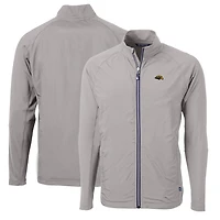 Men's Cutter & Buck Gray Southern Miss Golden Eagles Big Tall Adapt Eco Knit Hybrid Recycled Full-Zip Jacket