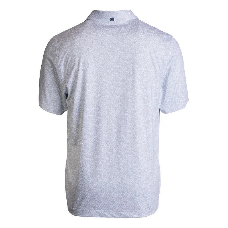 Polo homme Cutter & Buck blanc Southern Miss Golden Eagles Pike Eco Pebble Print Stretch recyclé