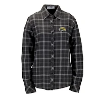 Women's Charcoal Southern Miss Golden Eagles Brewer Flannel Button-Down Long Sleeve Shirt