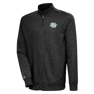 Veste zippée intégrale Antigua Heather Black pour homme, modèle Southern University Jaguars Action