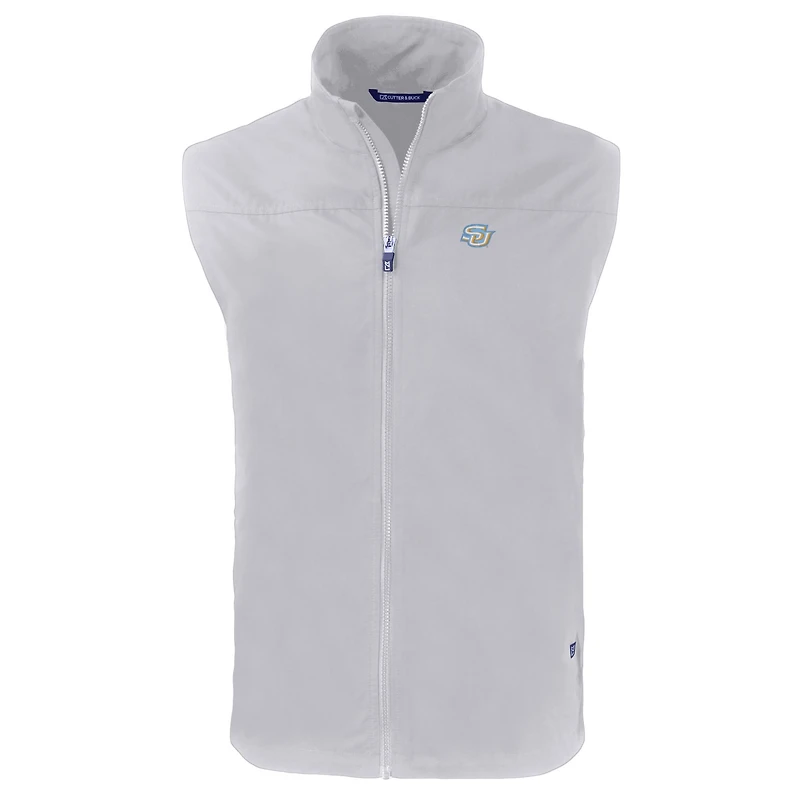 Men's Cutter & Buck Gray Southern University Jaguars Charter Eco Recycled Full-Zip Vest