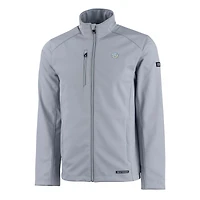 Men's Cutter & Buck  Gray Southern University Jaguars Evoke Eco Softshell Recycled Full-Zip Jacket
