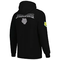 Sweat à capuche noir FISLL Southern University Jaguars Puff Print Sliced ​​pour hommes