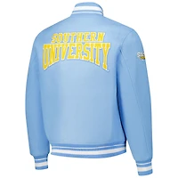 Men's Pro Standard Light Blue Southern University Jaguars Crest Wool Full-Zip Jacket