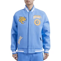 Men's Pro Standard Light Blue Southern University Jaguars Crest Wool Full-Zip Jacket